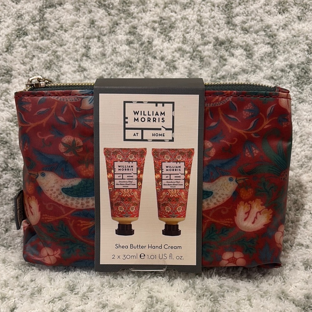 William Morris At Home Mini Shea Butter Hand Cream Set Clutch NWT 2x1.01 oz